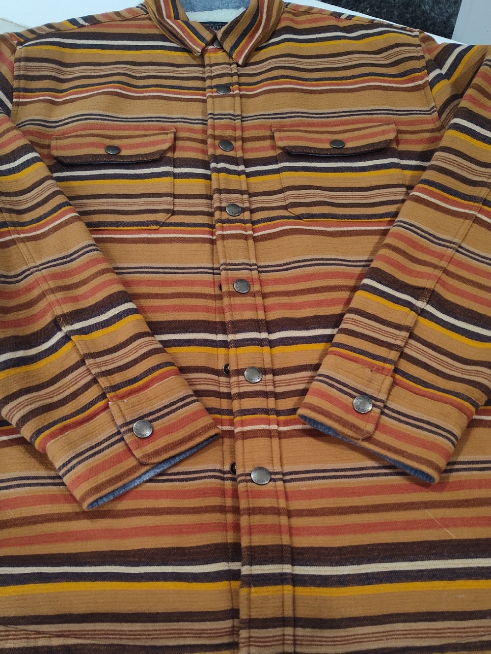 Pendleton Striped Snap-Front Jacket In Size Extra Large - Picture 6 of 6